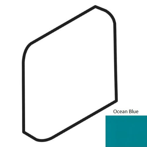 Color Wheel Classic Ocean Blue Ceramic Wall Trim - 2" X 2" Radius Bullnose Corner - Semi Gloss, Per Pack: 5 Pcs