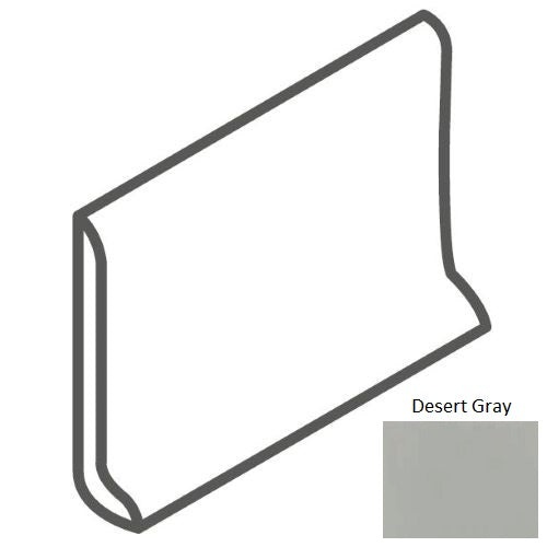 Color Wheel Classic Desert Gray Ceramic Wall Trim - 6" x 6" Sanitary Cove Base Matte, Per Box: 5 Pc