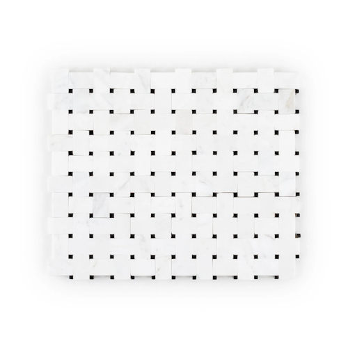 Park Place Brooklyn Marquina Marble Mosaic - Metropolitan - Honed & Polished, Per Pack: 5 Sheets