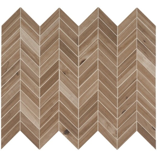Havenwood Saddle Porcelain Mosaic - Chevron - Matte, Per Pack: 10