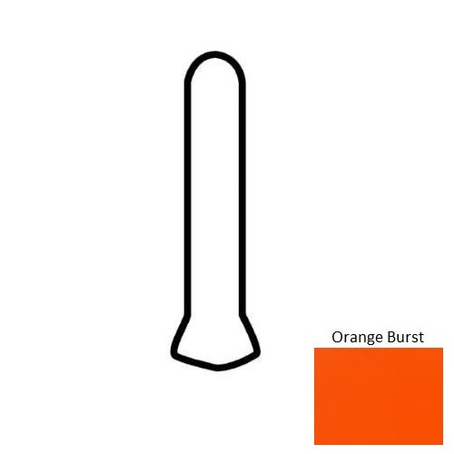 Color Wheel Classic Orange Burst Ceramic Wall Trim - 1" x 6" Sanitary Cove Base Corner Slim Foot