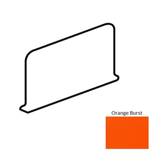 Color Wheel Classic Orange Burst Ceramic Wall Trim - 4 1/4" X 6" Sanitary Cove Base Corner Right - Semi Gloss