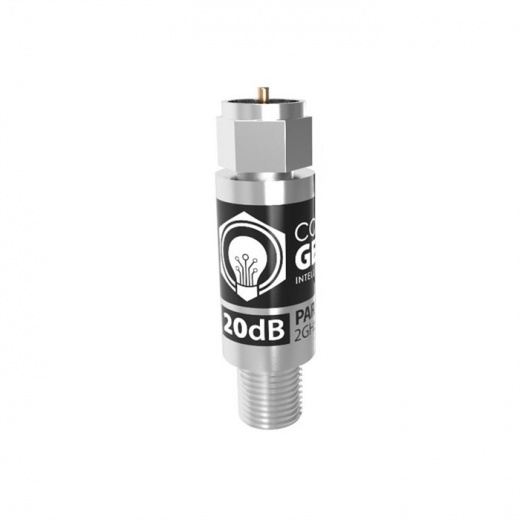 Coax Genius 20Db Power Passing Attenuator