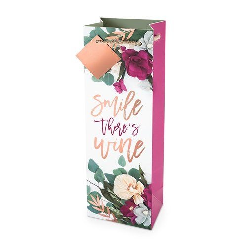 Smile There's Wine Single-Bottle Wine Bag By Cakewalk™