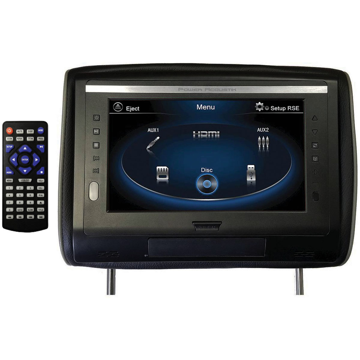 Power Acoustik 9″ Headrest Monitor (Single) With Dvd Player, Ir/Fm