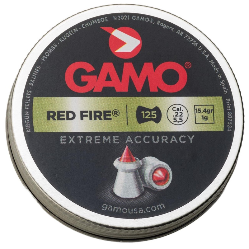 Gamo .22Cal “Red Fire” Pellets – 15.4 Grain (125 Count)
