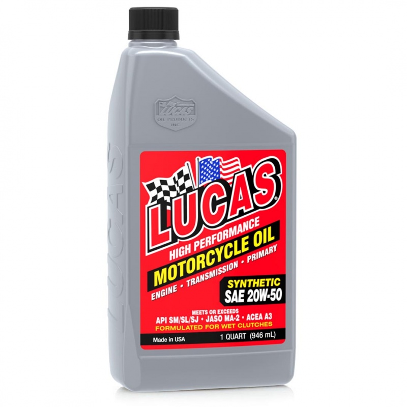 Lucas Oil Synthetic Sae 20W-50 Motorcycle With Moly – 1 Quart