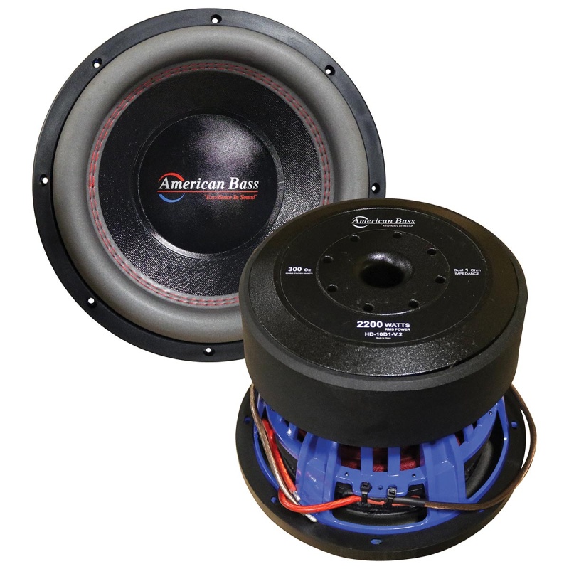 American Bass 10″ Woofer, 2200W Rms/4000W Max, Dual 1 Ohm Voice Coil