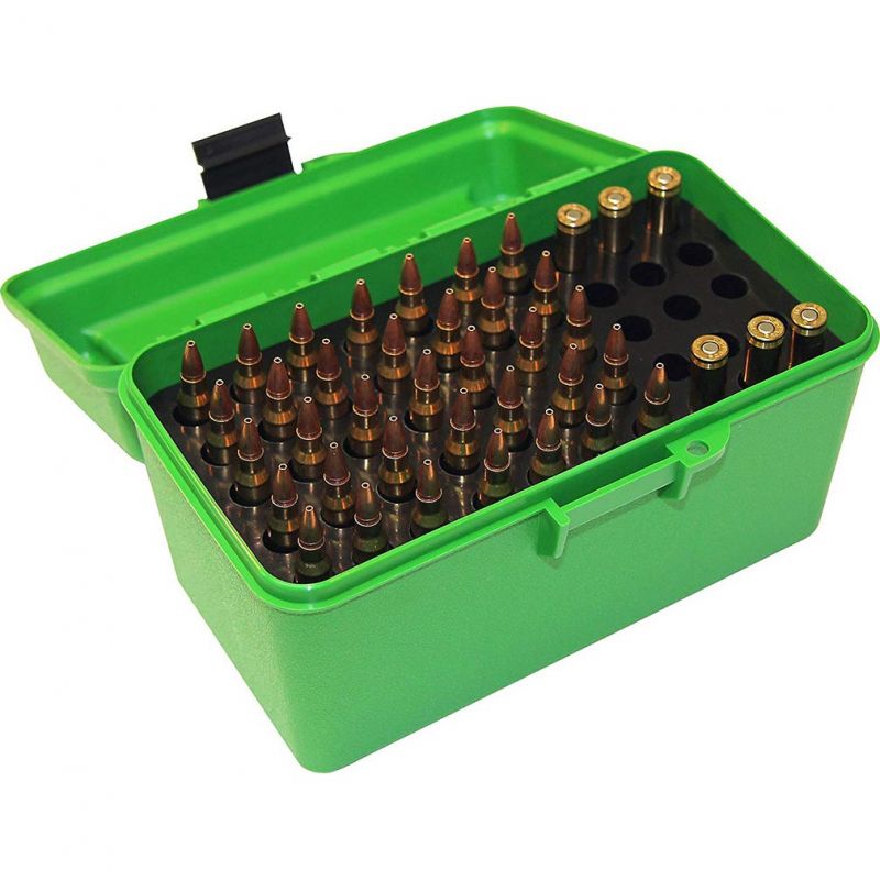 Mtm Deluxe Ammo Box 50 Round 223 Rem/7.62 X 37 (Green)