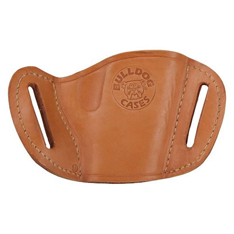 Bulldog Tan Molded Leather Belt Slide Holster (Right Hand) – Fits Large Frame Autos