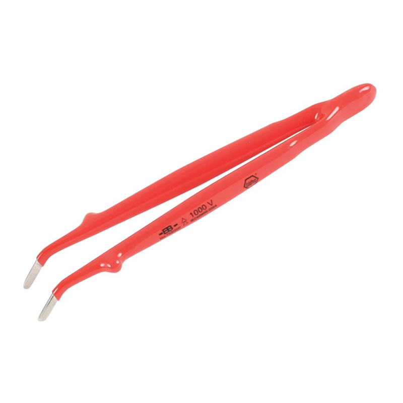 Wiha Insulated 8″ Tweezers – Angled Blunt Tip