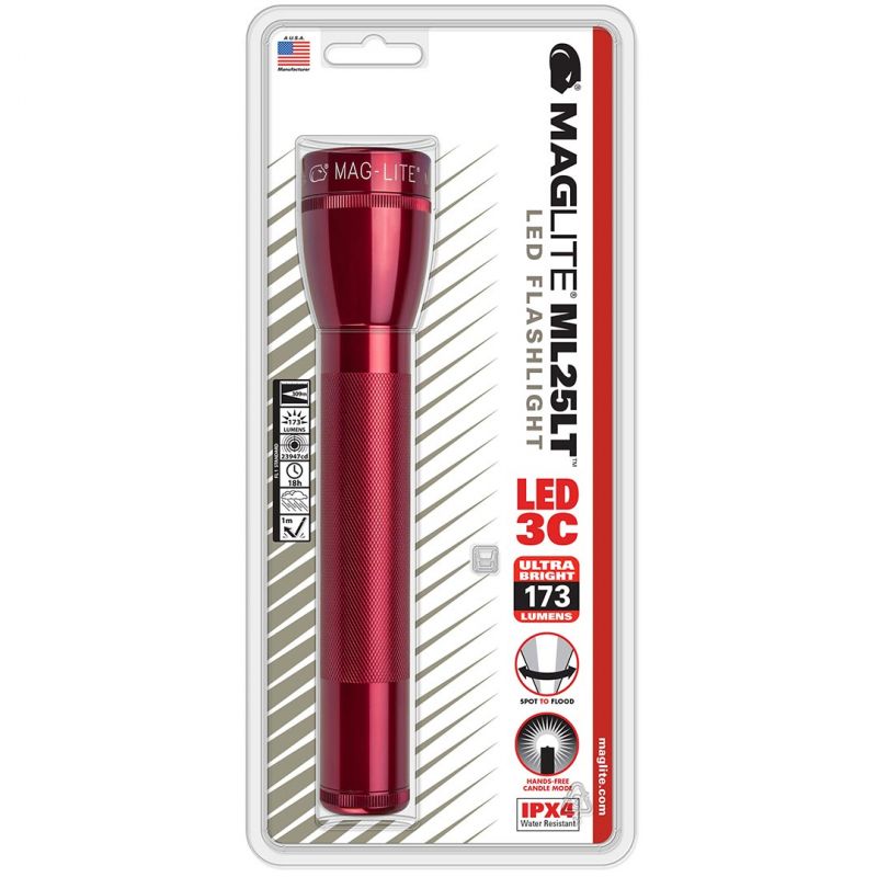Maglite Led 3-Cell C Flashlight, Red
