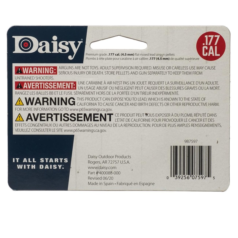 Daisy .177Cal Precisionmax Premium Flat-Nose Lead Pellets (500 Count)