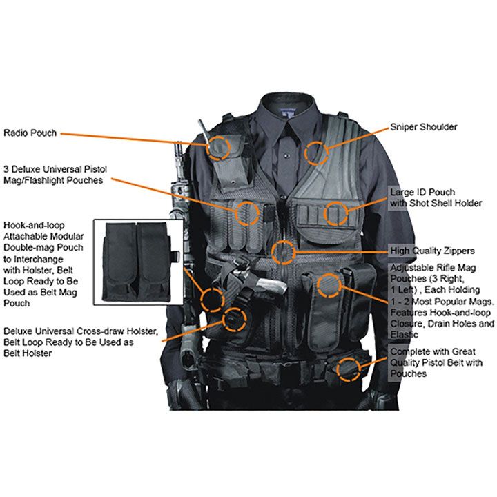 Utg 547 Law Enforcement Tactical Vest ‘Left Handed’ – Black