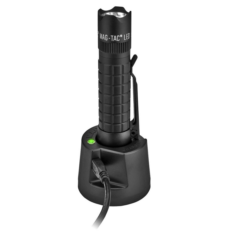 Maglite Tactical Rechargeable Flashlight With Crowned Bezel, Black