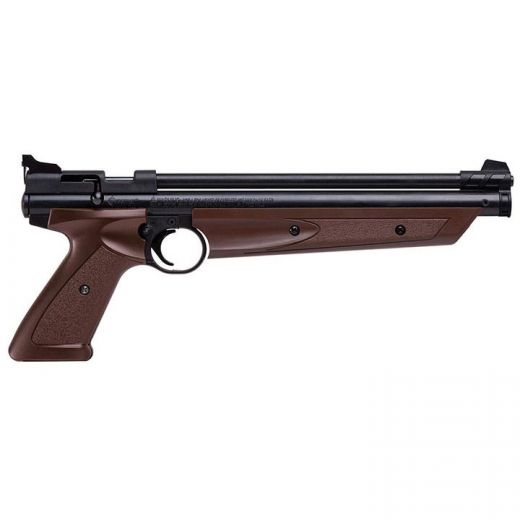 Crosman American Classic .177Cal Variable Pump Powered Single Shot Pellet Air Pistol – Brown