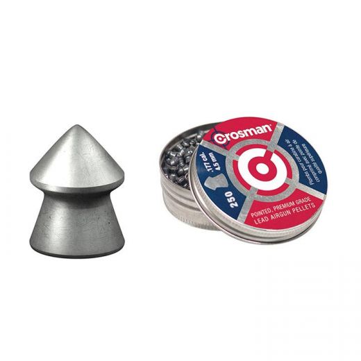 Crosman .177Cal Pointed Lead Pellets – 7.4 Grain (250 Count)