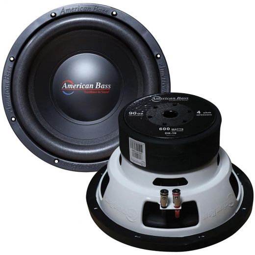 American Bass 10″ Woofer - 300W RMS/600W Max, Single 4 Ohm Voice Coil