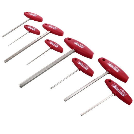 Wiha Soft Grip Hex Metric (2-10Mm) T-Handle Set - 8 Piece Set