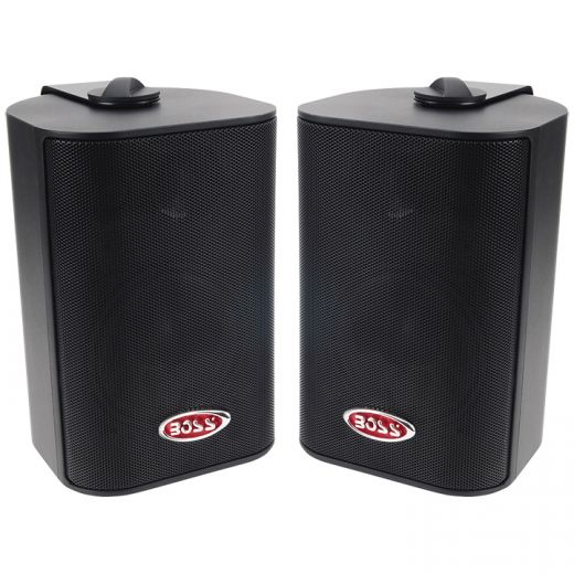 Boss Audio Marine 3-Way Box Speakers With 4” Woofer (Black)