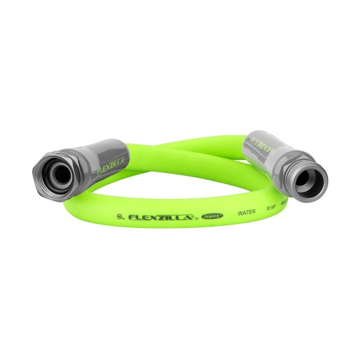 Flexzilla Garden Lead-In Hose, 5/8″ x 3′, 3/4″ – 11 1/2 GHT Fittings, ZillaGreen