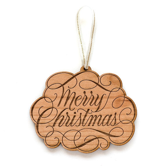 Merry Christmas - Wood Ornament