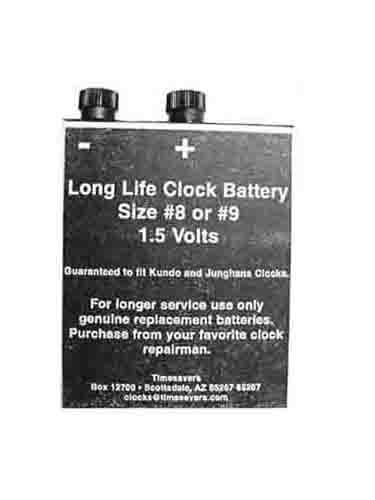 Long Life Clock Battery #8 or #9 for Kundo and Junghans Clocks