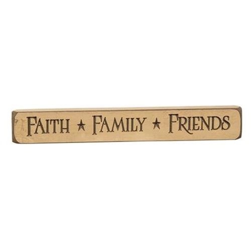 Faith Family Friends Engraved Block, 12"