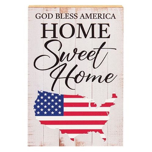 *God Bless/Home Sweet Home Usa Flag Block