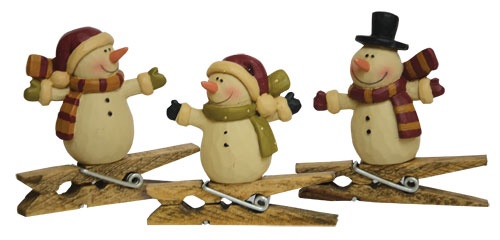3/Set, Snowman Clip Ornaments