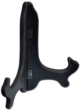 Black Wood Plate Stand, 7"