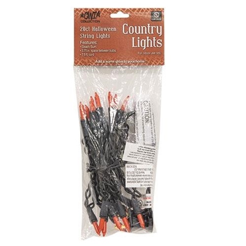 Orange Light Strand, Black Cord - 20 Ct
