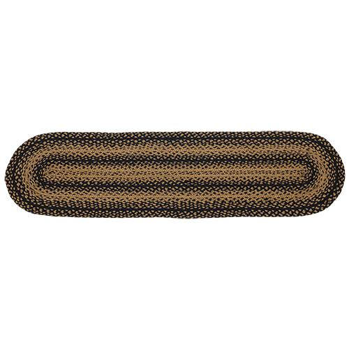 Ebony Braided Oval Runner - 13x48 Inch - Natural Jute Table Runner