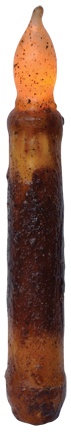 6" Burnt Mustard Timer Taper - Flameless Design with Built-in Timer