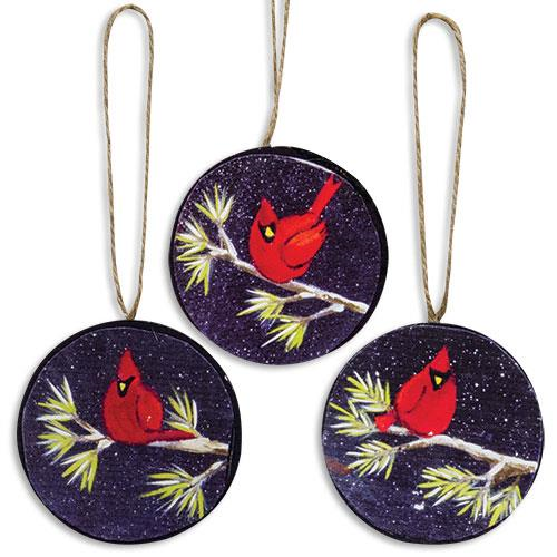 Cardinal Ornament, 3 Asstd