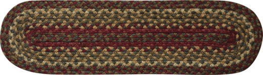 Cinnamon Braided Oval Stair Tread - 8" X 28"
