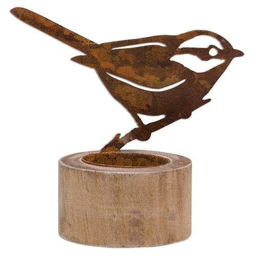 Rusty Bird Tealight Holder, 4"