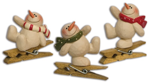 3/Set Snowman Clip Ornaments - Perfect Holiday Touch