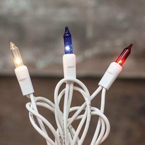 Patriotic Lights, White Cord, 35 Ct