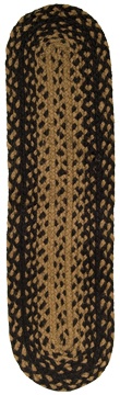 Braided Ebony Oval Stair Tread - 8X28