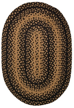 Braided Ebony Oval Rug, 20X30