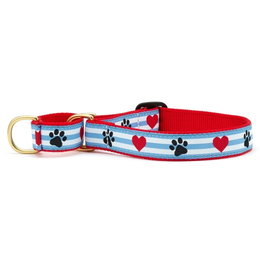 Pawprint Stripe Martingale Collar