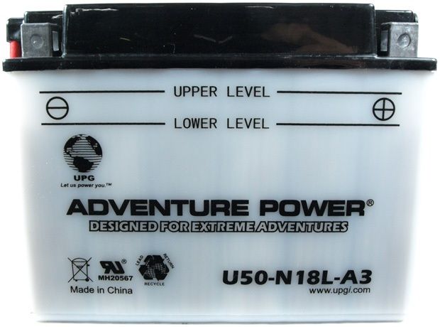 UPG Adventure Power Lead-Acid Conventional: U50-N18L-A3, 20 AH, 12V