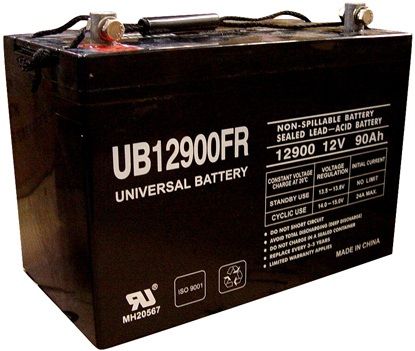 UPG Flame Retardant Sealed Lead Acid AGM: UB12900FR, 90 AH, 12V