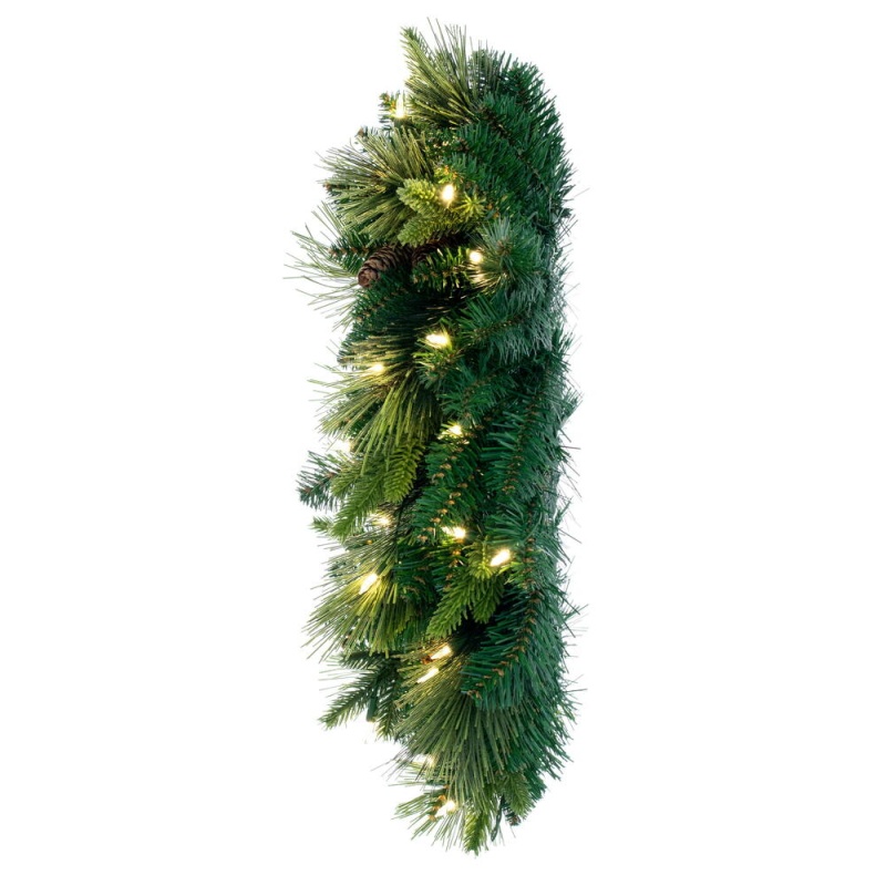 24" Emerald Mix Fir Wreath Dura-Lit 50Ww