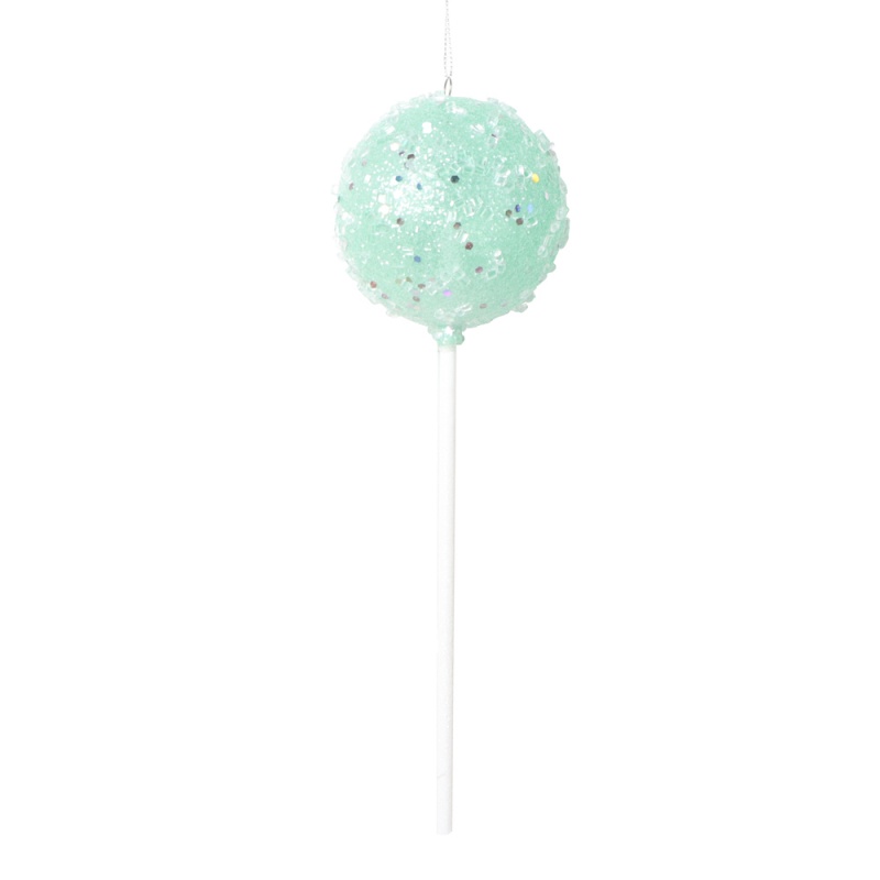 10" Green Round Lollipop Ornament 3/Bag