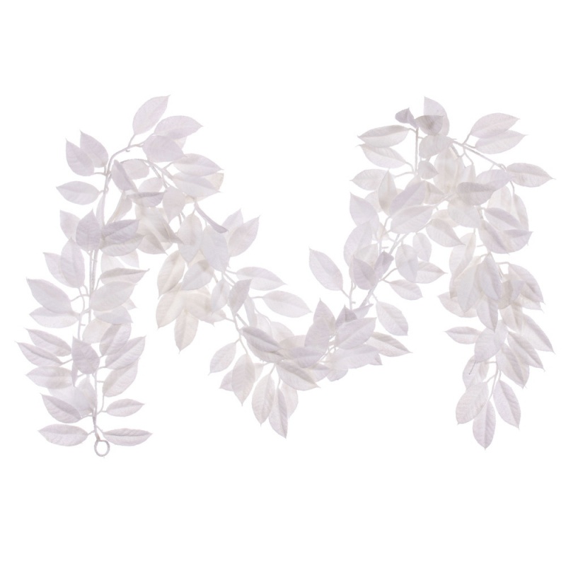 6' White Gardenia Snowy Garland