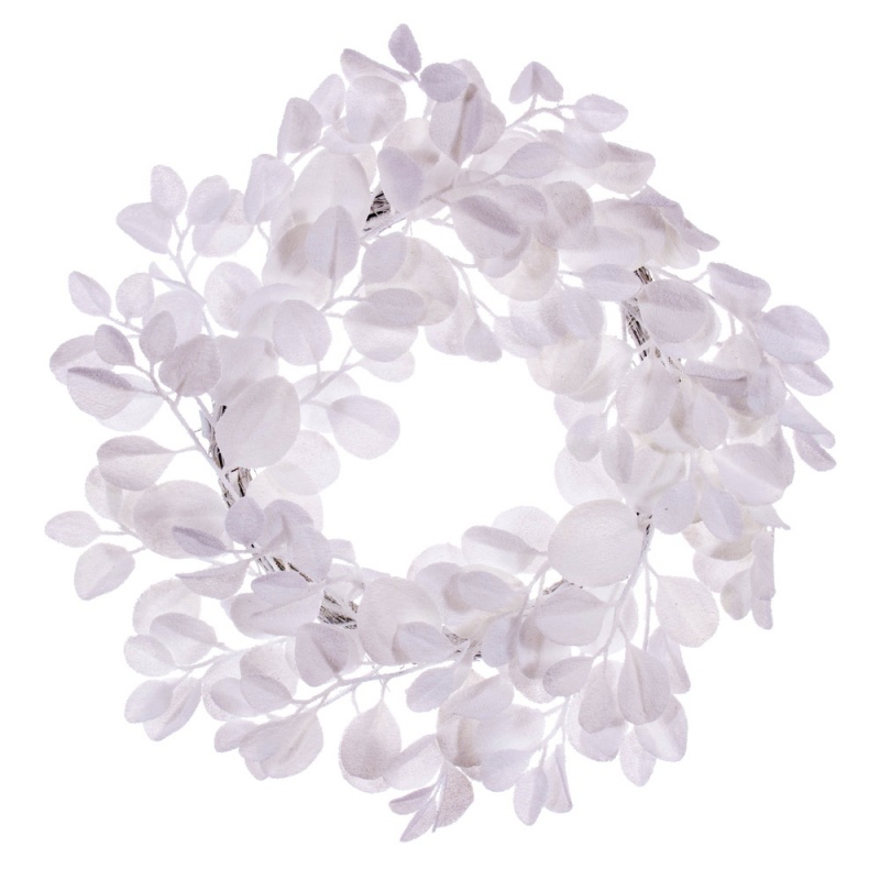 24" White Dogwood Snowy Wreath