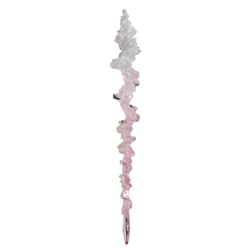 10" Pink Icicle Ornament 4/Bag