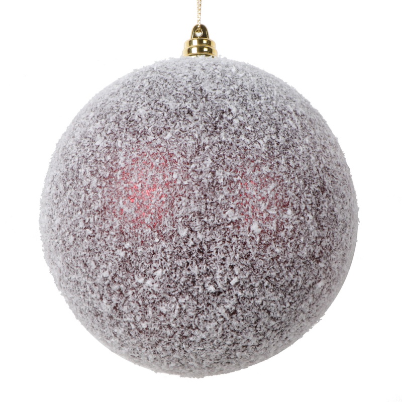 4.75" Burgundy Matte Snow Ornament 4/Bag